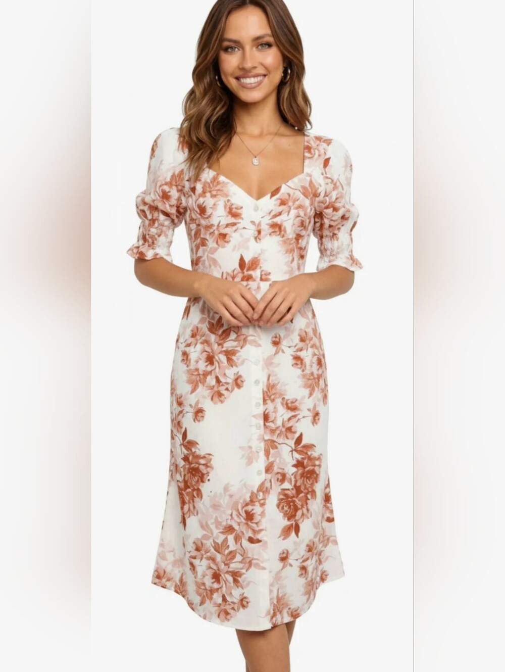 ​ Bailey Blue beutiful Floral Midi Dress – Size M.                    (SKU 0084)